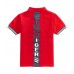 Tommy Hilfger Red With Black White Stripe Wt Tommy H Back Inscription Polo Shirt 